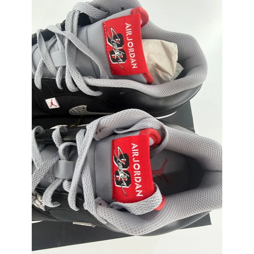 Jordan Stadium 90 Low TD Black Cement Football Cleats HQ0210-060 Mens Size 11.5